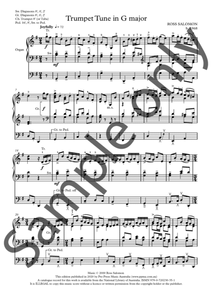 Trumpet Tune in G major Page 2 sample 01